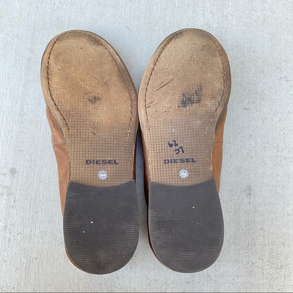 Diesel brown leather loafer shoes men’s size 10.5 - Picture 6 of 7